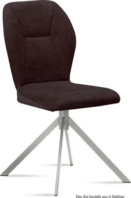 Produktbild von Esszimmerstuhl (6er-Set) Dorthy 51x92x60 Edelstahl/Espresso