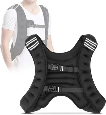 Immagine prodotto di Gilet da allenamento con pesi da 10 kg, gilet da corsa regolabile per l'allenamento della forza e la corsa con strisce riflettenti