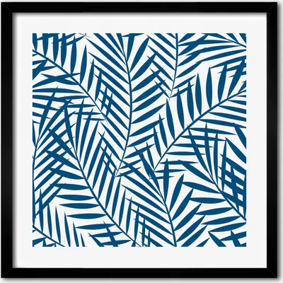 Produktbild von Bild - 50 cm x 50 cm - MDF - Rahmen, Wandkunst - Blätter der Palme