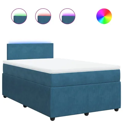 Produktbild von Boxspringbett mit Matratze Blau 120x200 cm Samt
