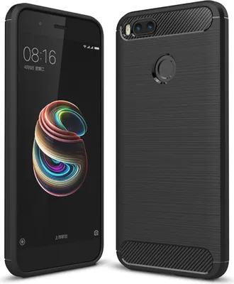 Produktbild von Xiaomi Mi 5X TPU Case Carbon Fiber Optik Brushed Schutz Hülle Schwarz