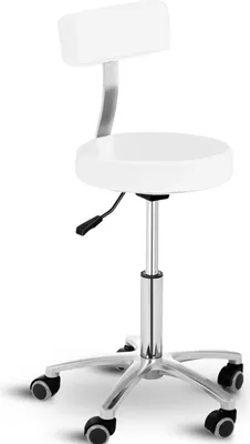 Produktbild von Expondo physa Rollhocker mit Lehne - 460 - 600 mm - 150 kg - Weiß