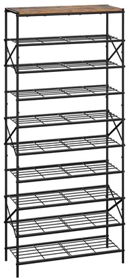 Immagine prodotto di Scaffale per scarpe in metallo, 10 ripiani, capacità per 40 paia di scarpe, ideale per l'ingresso