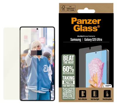 Obrázek produktu pro PanzerGlass ® All-in-One Screen Protector Samsung Galaxy S25 Ultra | Ultra Wide Fit, Samsung, Samsung - Galaxy S25 Ultra, Aplikace nasucho, Odolné proti poškrábání, Odolný proti nárazům, Průhledná, 1 kusů