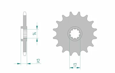 Produktbild von AFAM Stahl Standard Ritzel vorne - 420