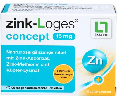 Produktbild von zink-Loges concept 15 mg Tabletten, 90 St., 90 St. Tabletten