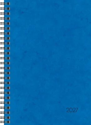 Produktbild von 2027 BRUNNEN Buchkalender A5 blau 2S/1W WireO