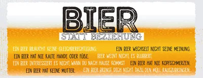 Immagine prodotto di vianmo Insegna di latta 10x27 cm Bier statt Beziehung