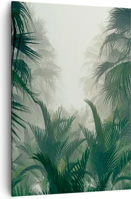 Produktbild von Bild auf Leinwand - Leinwandbild - Einteilig - Dschungel Blätter Palmen - 70x100cm - Wand Bild - Wanddeko - Wandbilder - Leinwanddruck - Wanddekoration - Leinwand bilder - Wandbild - PA70x100-4504