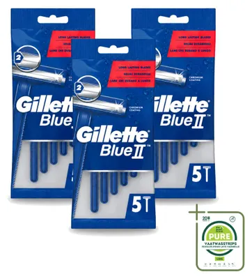Produktbild von 3 x Gillette Blue II Einwegrasierer - Großpackung - 3 Stücke