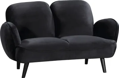 Produktbild von ATLANTIC home collection Sofa BEN, 2-Sitzer 140 x 86 x 84 cm, Farbe:Samt-Schwarz