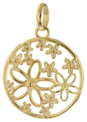 trendor 21997 Damen Schmuck-Anhänger Floral 925 Silber Vergoldet ⌀ 22 mm 1