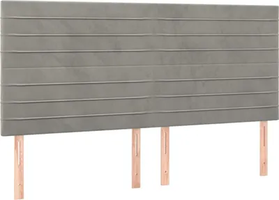 Produktbild von vidaXL Kopfteil Hellgrau 200 x 5 x 118/128 cm Samt