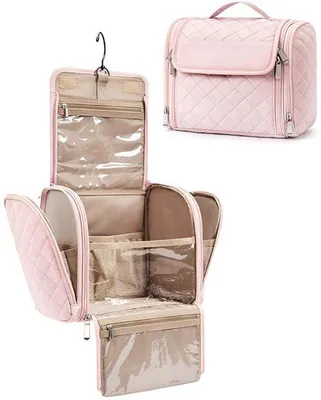 Produktbild von Make-up-Tasche - Wasserfest - Große Fassungsvermögen - Mit Haken - Rosa
