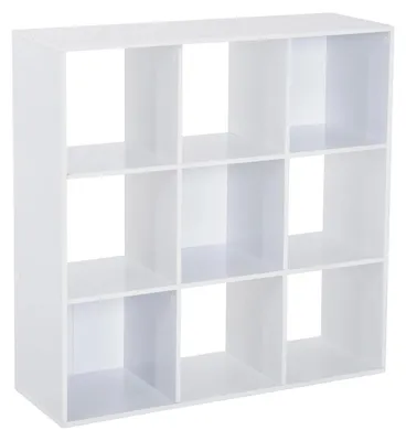Produktbild von Bücherregal für Zuhause und Büro - Regal mit 9 Fächern - Modernes Design - Kunststoff - Freistehend - 91 x 29,5 x 91 cm
