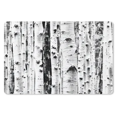 Produktbild von MuchoWow® Schreibtischunterlage Bäume - Holz - Schwarz und weiß - Natur 60x40 cm - XXL Mauspad - Großes Mauspad