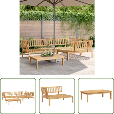 Produktbild von The Living Store 4-tlg. Garten-Sofagarnitur aus Paletten Massivholz Akazie