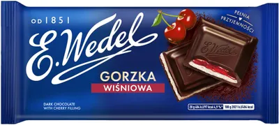 Zdjęcie produktu dla E. Wedel Czekolada Gorzka Wiśniowa 100g