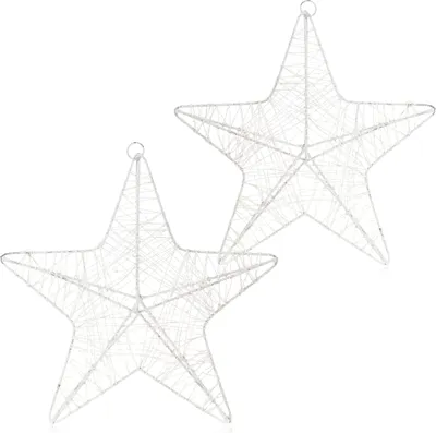 Produktbild von com-four® 2x Deko Stern Weihnachten - Weihnachtsdekoration Stern zum Aufhängen - Weihnachtsstern aus Metall mit Pailletten - Deko Hänger