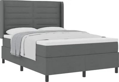 Produktbild von vidaXL Boxspringbett mit Matratze Dunkelgrau 190 x 140 cm Stoff