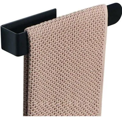 Produktbild von Famanu Handtuchhalter Schwarz - Modernes Design, ohne Bohren