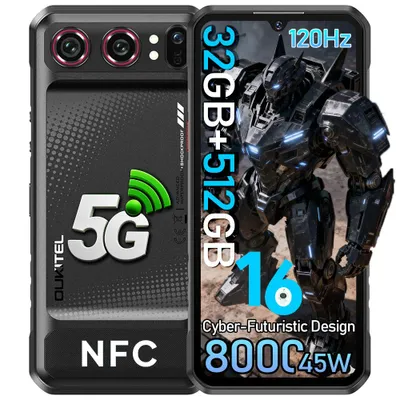Produktbild von OUKITEL WP68 Air 5G Outdoor Handy 36GB+512GB 8000mAh/45W Outdoor Camping Smartphone Ohne Vertrag 6,88'' 120 Hz Android 16 Nachtsichtkamera,NFC,Schwarz