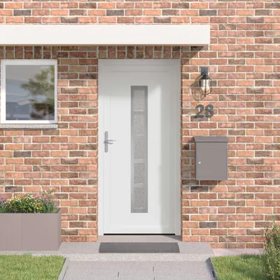 Immagine prodotto di Porta d'ingresso bianca, dimensioni 108 x 208 cm, in PVC