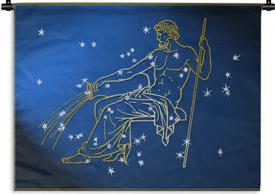 Produktbild von MuchoWow® Wandteppich Wandbehang Sternbild - Wassermann - Sterne 60x45 cm Tapisserie Dekoration Wandtuch - Das Schlafzimmer