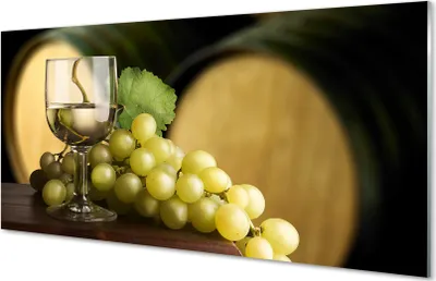 Produktbild von Glasbilder 140x70 Wandkunst Ein Glas grape barrel