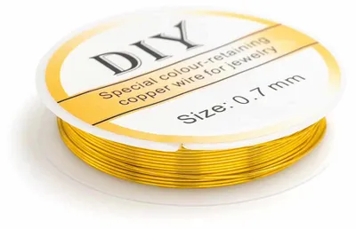 Produktbild von Vintageparts Schmuckdraht Kupfer goldfarben 0,7mm 3m DIY Basteldraht