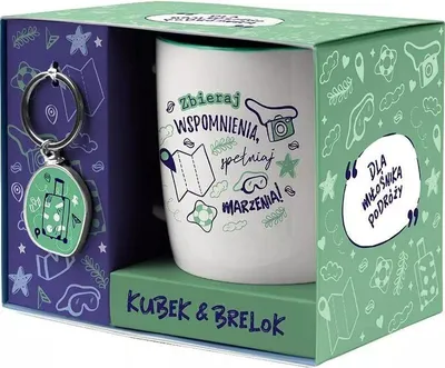Immagine prodotto di Set regalo per gli amanti dei viaggi: tazza e portachiavi