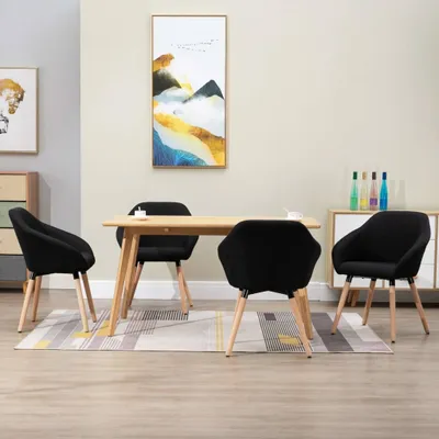 Produktbild von Möbel Esszimmerstühle 4 Stk. Schwarz Stoff - Küchenstuhl 278413