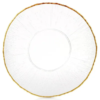 Image de Assiette - Verre - Ronde - 28 cm - Dorée