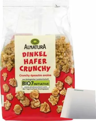 Produktbild von Alnatura Dinkel Hafer Crunchy (375g Beutel) + usy Block