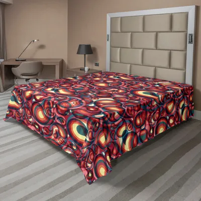 Produktbild von ABAKUHAUS Paisley Bettlaken, Modernes Paisley Muster Mit Ethnischem Geist Inspirierten Grafikdesign Druck, weiches bequemes oberes Bettlaken für ein Nachbildungatives Bett 1 Stück 260 cm x 228 cm, Mehrfarbig