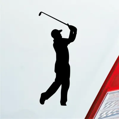 Produktbild von Auto Aufkleber Golfer Golf Minigolf Sport WGC PGA 10x4 cm Schwarz Matt Sticker Heckscheibenaufkleber