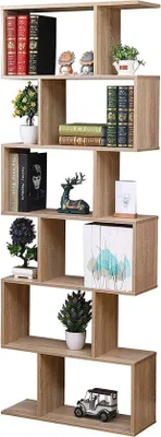 Produktbild von Famanu Bücherregal aus Holz für modernes Büro und Zuhause - 70x235x190cm