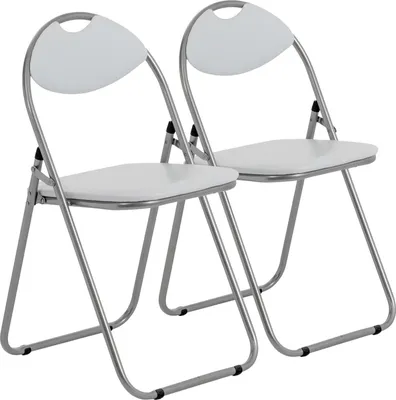 Produktbild von Gepolsterte Klappstühle von Harbor Housewares – Weiß/Silber – 2er-Pack