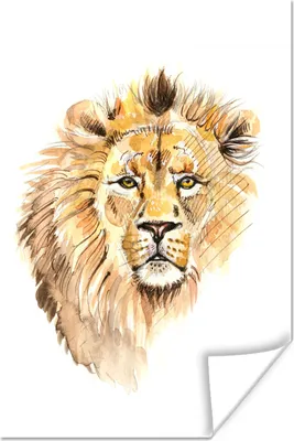 Produktbild von MuchoWow® Poster Wilde Tiere - Illustration - Farben 20x30 cm - Papierdruck