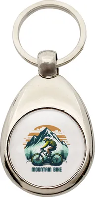 Produktbild von Huuraa Schlüsselanhänger Mountain Bike Berge Metall Schlüsselring Einkaufswagenchip Geschenkidee