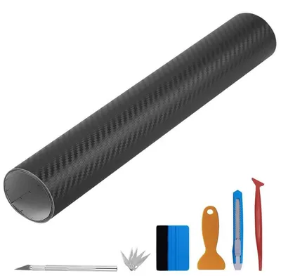 Productafbeelding van 3D-koolstofvezel vinylfolie, 30 cm x 300 cm, zwart, zelfklevend, autobeplakking