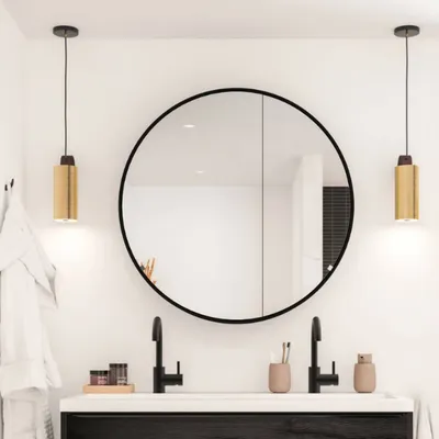 Produktbild von Ben Ingiro Runder Badspiegelschrank Ø90cm - Wandspiegel Badezimmerspiegel