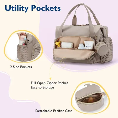 Produktbild von Multifunktionale Wickeltasche, großer Schultergurt, Schnullertasche, für Schwangerschaft, Windelwechsel, Strand, Reisen.