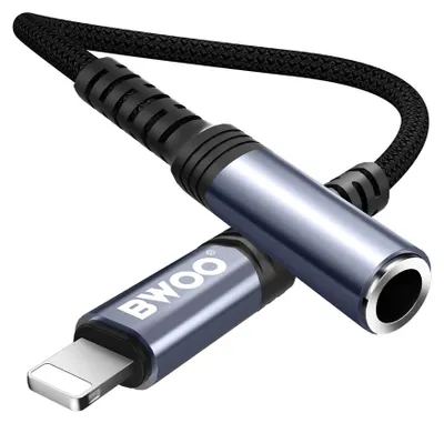 Zdjęcie produktu dla Bwoo Adapter Aux 3.5Mm - Lightning Czarny Bz48