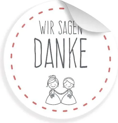 Produktbild von 24 x Sticker „Wir sagen Danke Frau & Frau“ (Motiv 54)