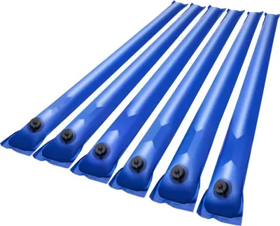 Produktbild von Pool Beschwerungssack 6er Pack, 121 cm, PVC-Säcke 0,4 mm Dicke, Gewichtssäcke mit auslaufsicherem Schraubverschluss, Wassersäcke zur Poolabdeckungen Befestigung im Winter, Blau