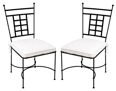 Immagine prodotto di Set di 2 sedie da giardino "Athen" in stile bohémien, realizzate in ferro, colore nero, altezza 107 cm