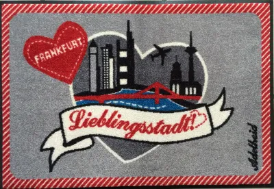 Produktbild von Waschbare Fußmatte Adelheid Lieblingsstadt Frankfurt 50x75 cm Wash+Dry