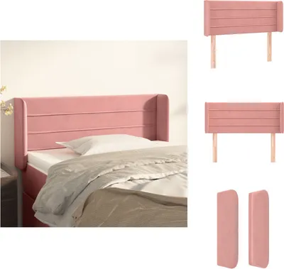 Produktbild von vidaXL Kopfteil mit Ohren Rosa 93x16x78/88 cm Samt -  Kopf- & Fußenden