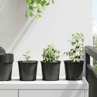 Image de Maison Exclusive - Pot de fleurs 100 pièces Noir Ø 15 x 13 cm Plastique